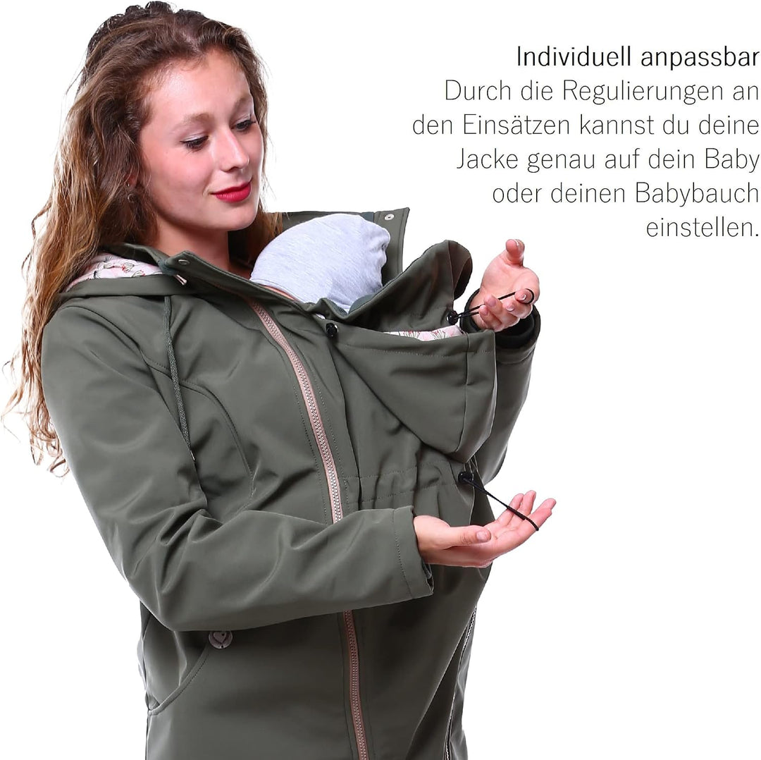Viva la Mama – Allwetter Funktionsjacke für Mama und Baby, Umstandsjacke + Tragejacke - MELLORY S vo