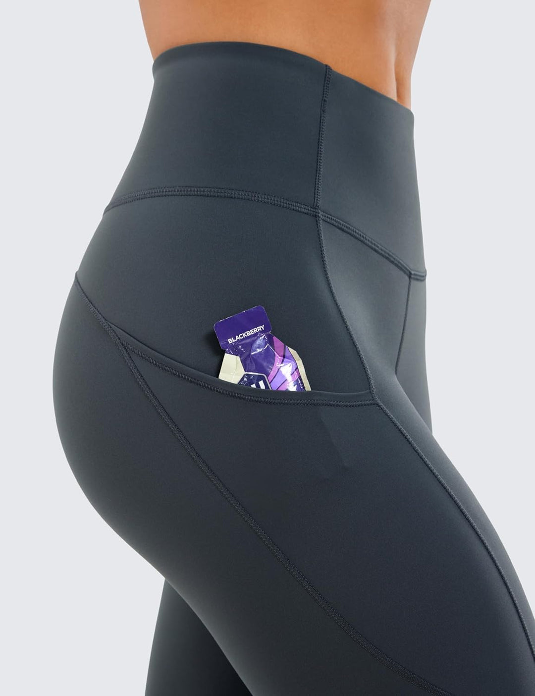 CRZ YOGA Damen Naked Feeling Sport Leggings mit Taschen High Waist Sporthose Gym Blickdicht Yogahose