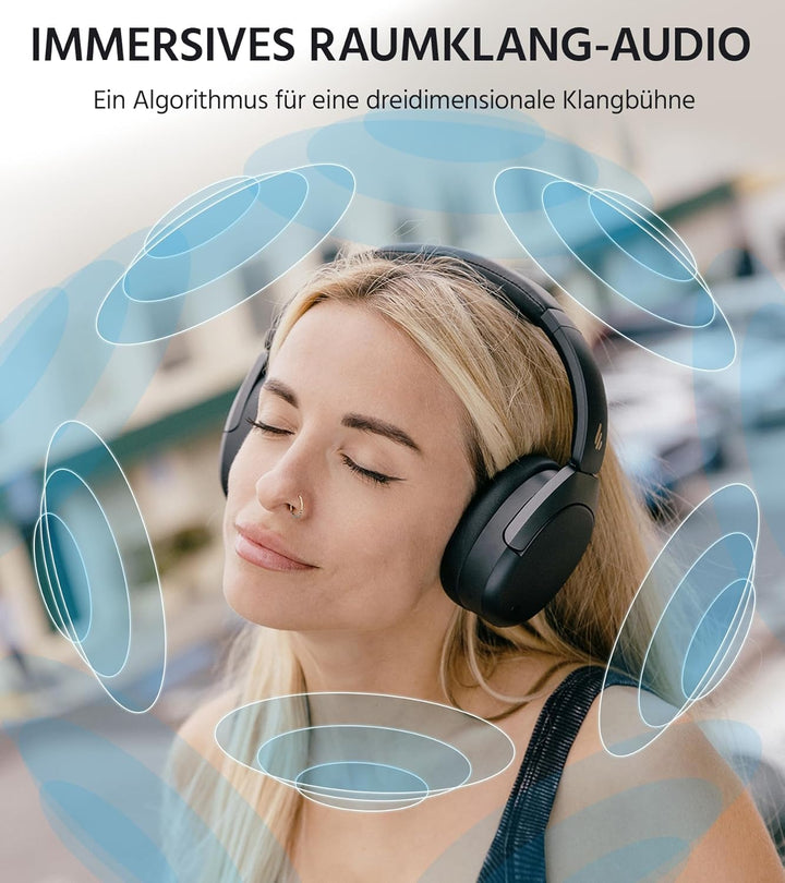 Edifier W830NB Wireless Over Ear Kopfhörer mit -45dB ANC, 94Std. AKKU, LDAC Hi-Res Sound, Spatial Au