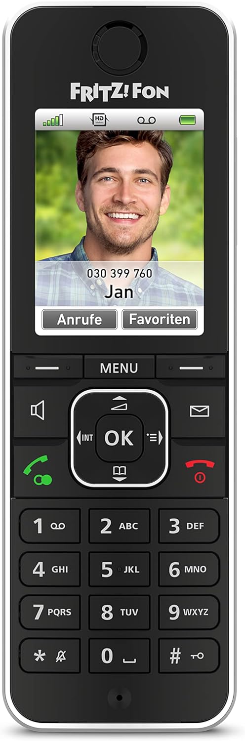 AVM FRITZ!Fon C6 Black DECT-Komforttelefon (hochwertiges Farbdisplay, HD-Telefonie, Internet-/Komfor