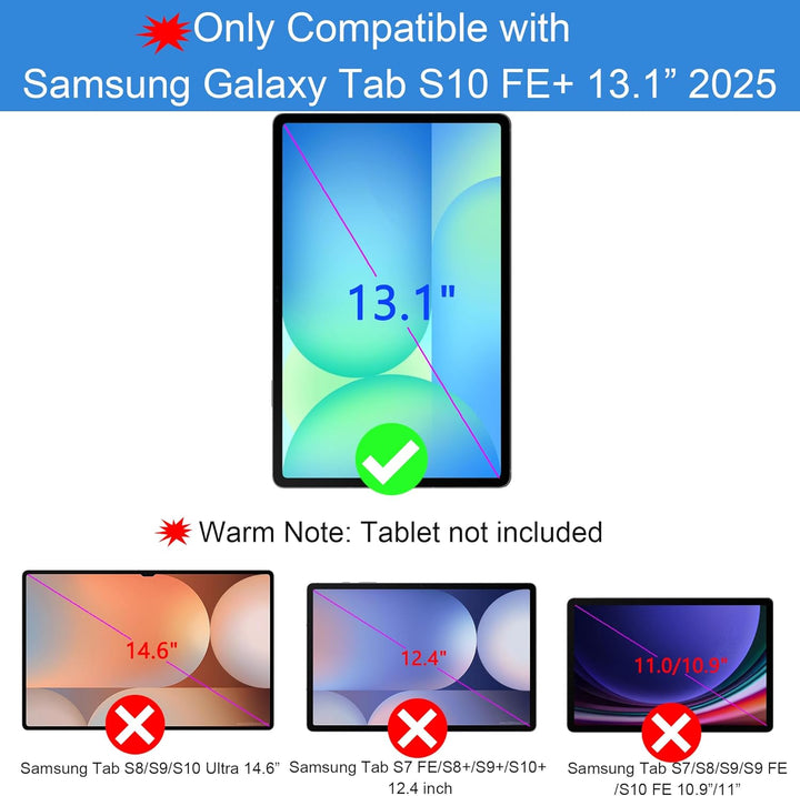 Für Galaxy Tab S10 FE+ 13,1" Tastatur Hülle - 7 Farben Beleuchtung Abnehmbare Trackpad Tablet Cover