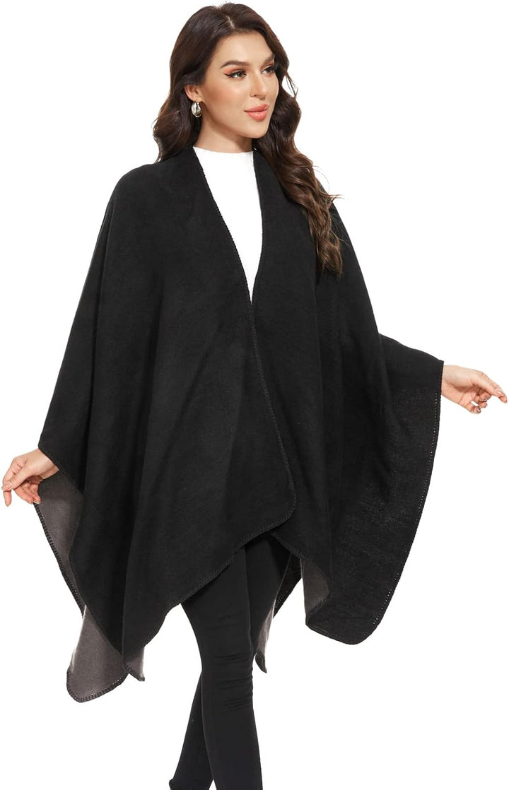 colornival Poncho Damen Winter Warm Elegant Poncho Decke Poncho Cape Strick Poncho Mantel Winter Pon