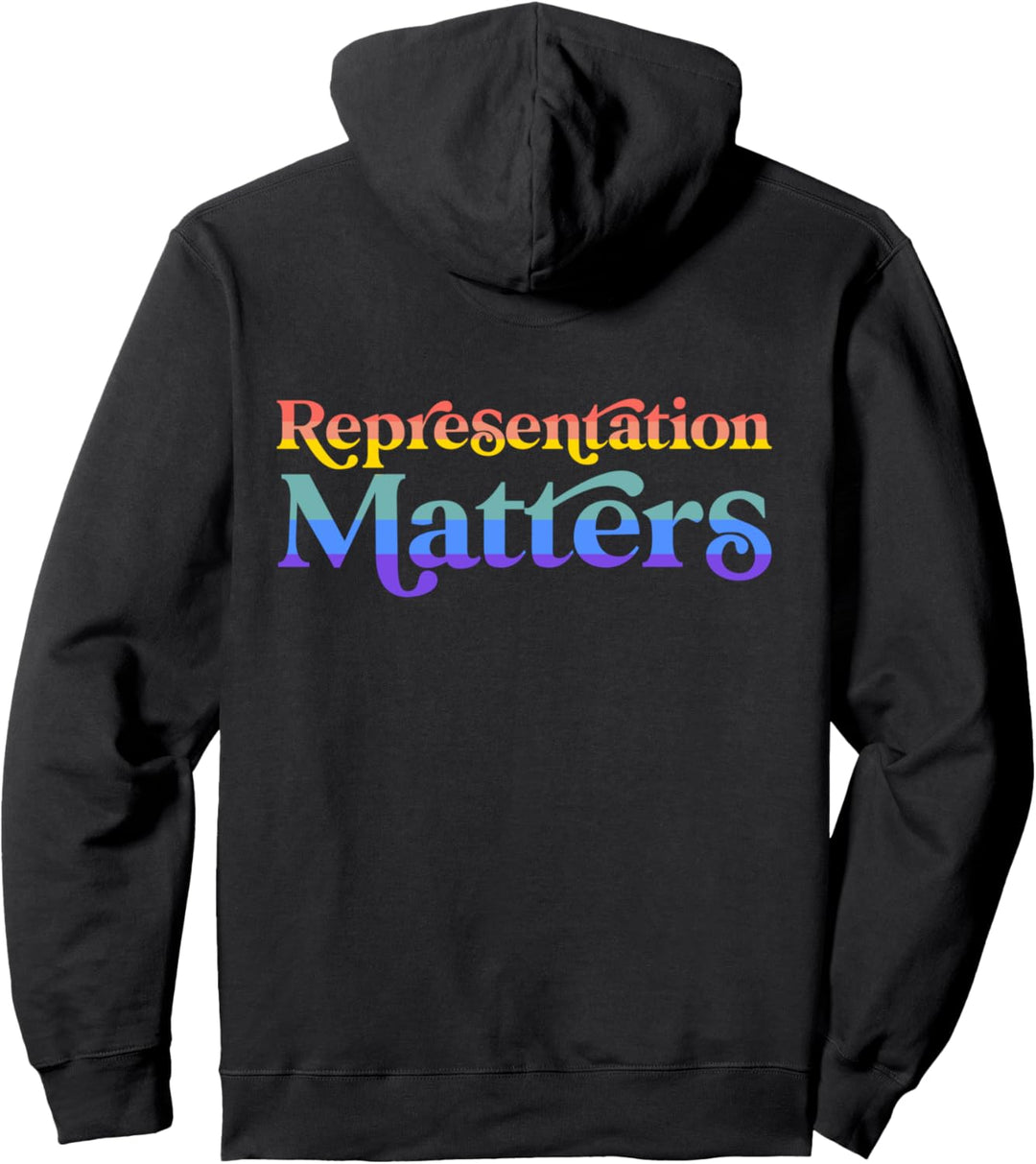 Representation Matters Gay LGBTQIA Retro Lesbian Pride Flag Pullover Hoodie