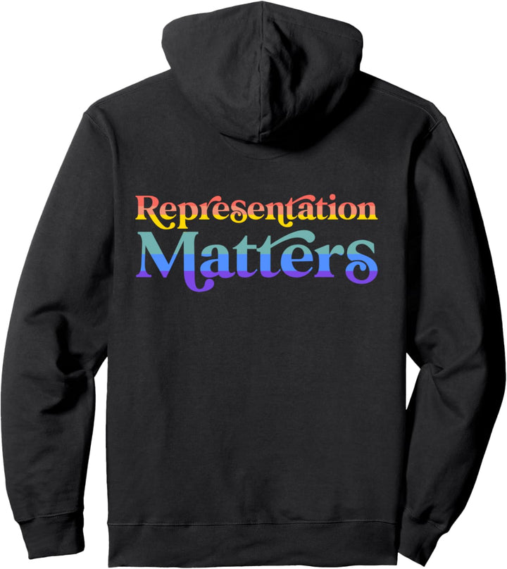 Representation Matters Gay LGBTQIA Retro Lesbian Pride Flag Pullover Hoodie