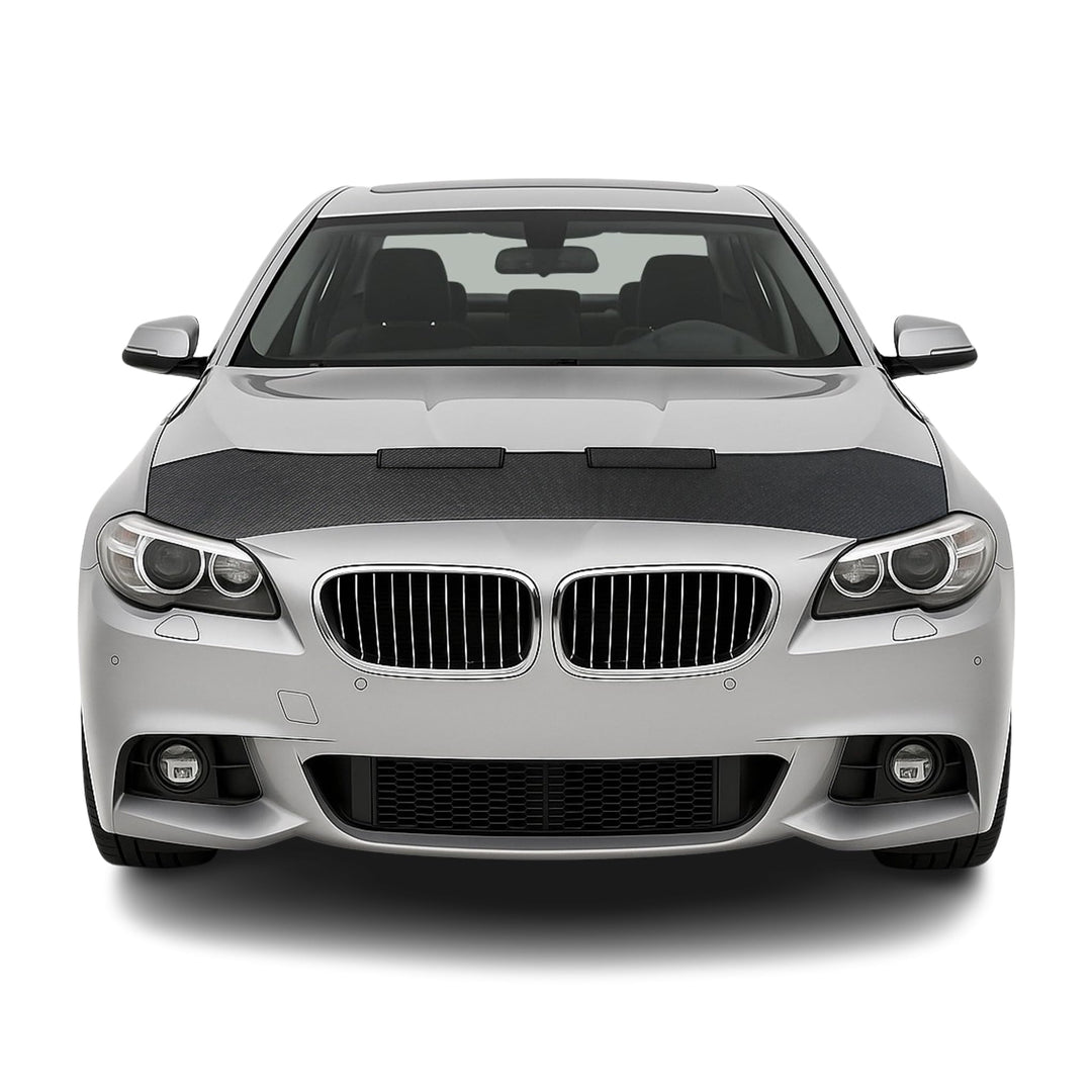 OMAC Haubenbra Steinschlagschutz Bonnet Bra kompatibel mit BMW 5er 2010-2016 Carbon Optik Halb Schwa