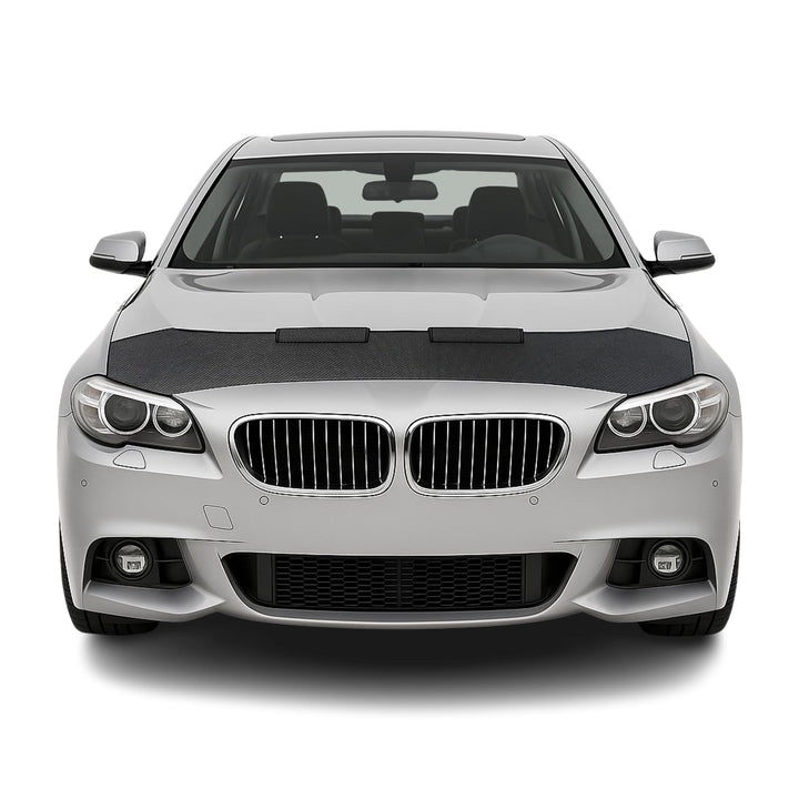 OMAC Haubenbra Steinschlagschutz Bonnet Bra kompatibel mit BMW 5er 2010-2016 Carbon Optik Halb Schwa