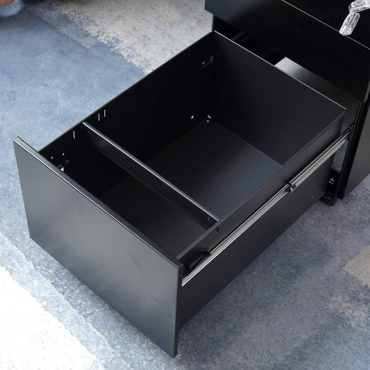 Aktenschränke,Schrankkorpus Vormontiert, Rollcontainer Büro-Rollcontainer mit Anti-umkippen-mechanis
