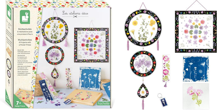 Janod - Blumenpresse für Kinder - 6 Bastelaktivitäten - Les Ateliers Déco - Kreatives Hobby Kinder -