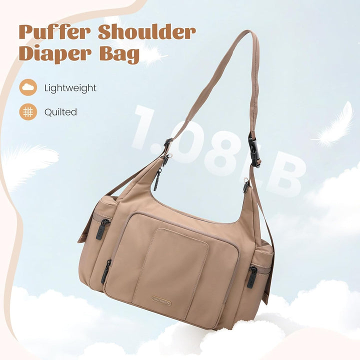 GOLF QUALITY Puffer Wickeltasche, 14 l, grosse Kapazität, Reise-Wickeltasche, Crossbody-Krankenhaus-