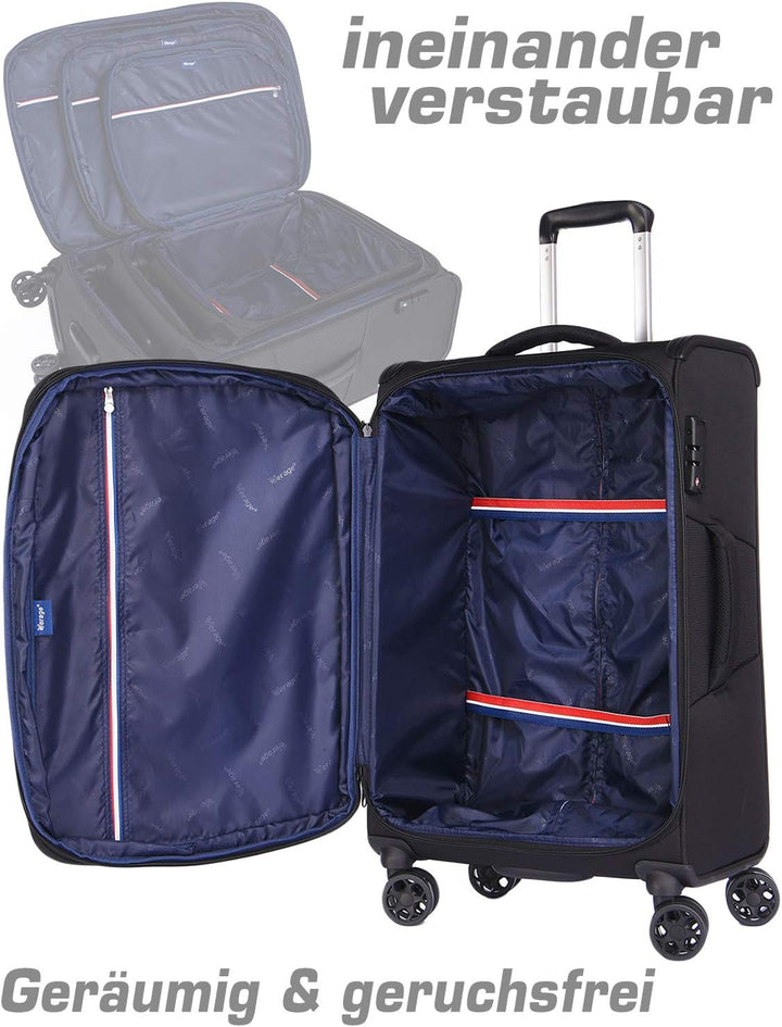 ABISTAB Verage Toledo Weichgepäck 4 Doppelrolle grosser Koffer Trolley L-83cm 96-115 L erweiterbar,