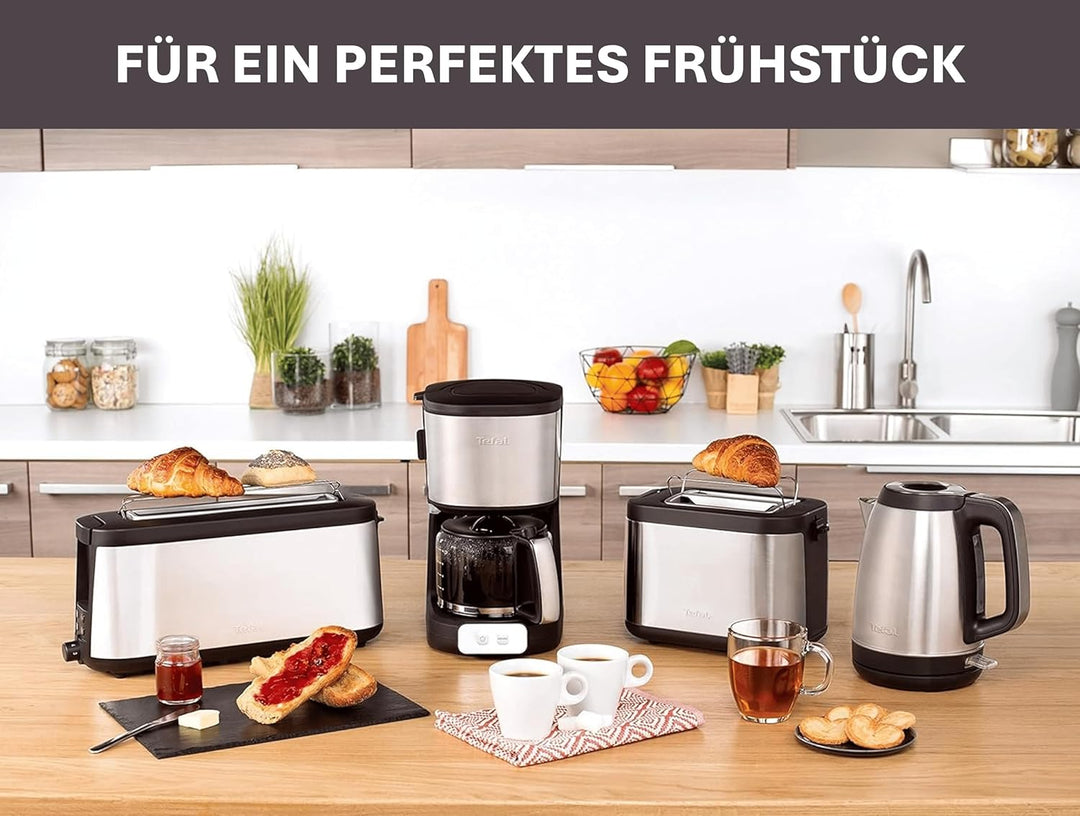 Tefal Element Langschlitz-Toaster TL4308 | 7 Bräunungsstufen | 1000 Watt | Integrierter Brötchenaufs