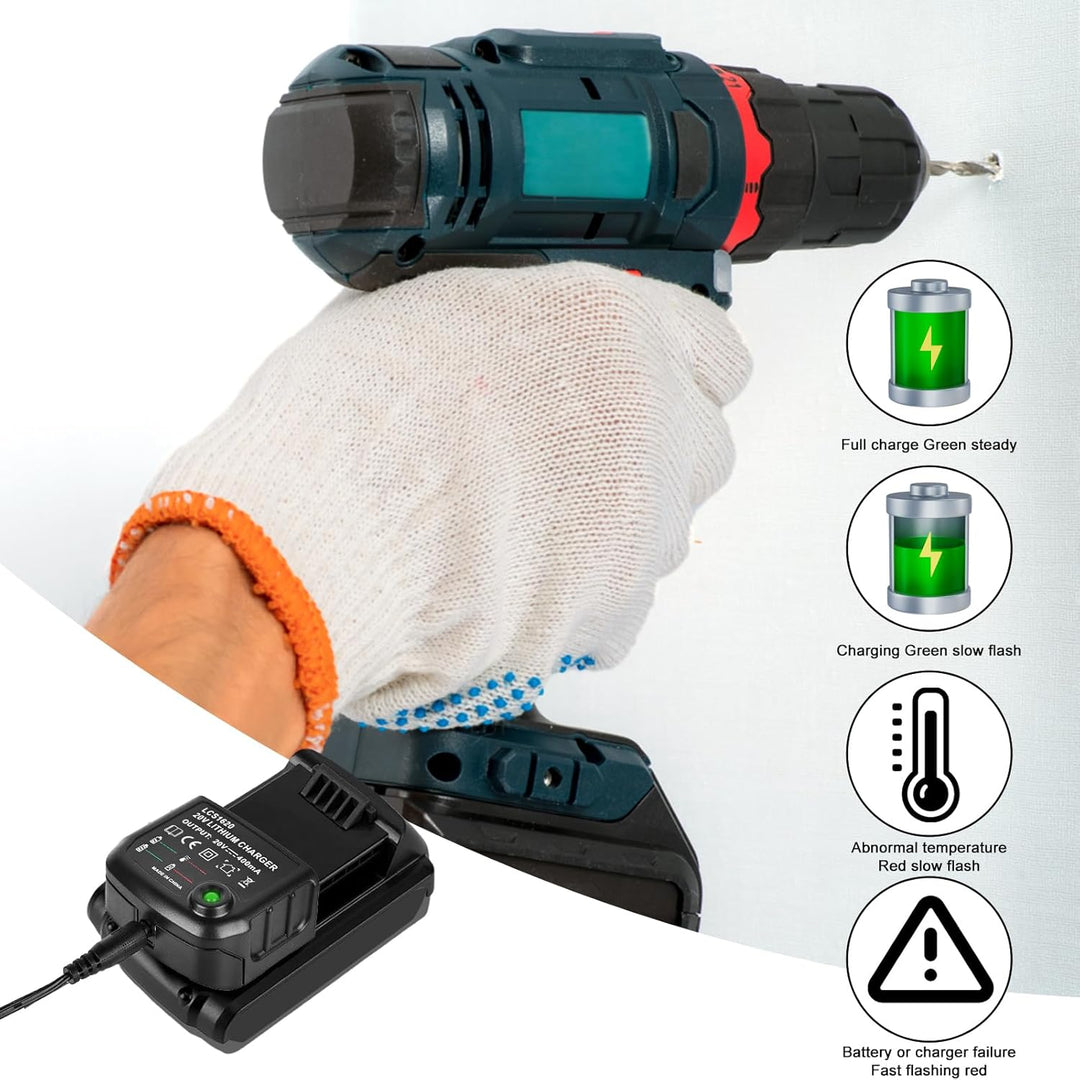 Ladegerät Lithium 18V/20V, Ladegerät Kompatibel mit Black & Decker, 18V/20V Lithium-Akku Ladegerät f