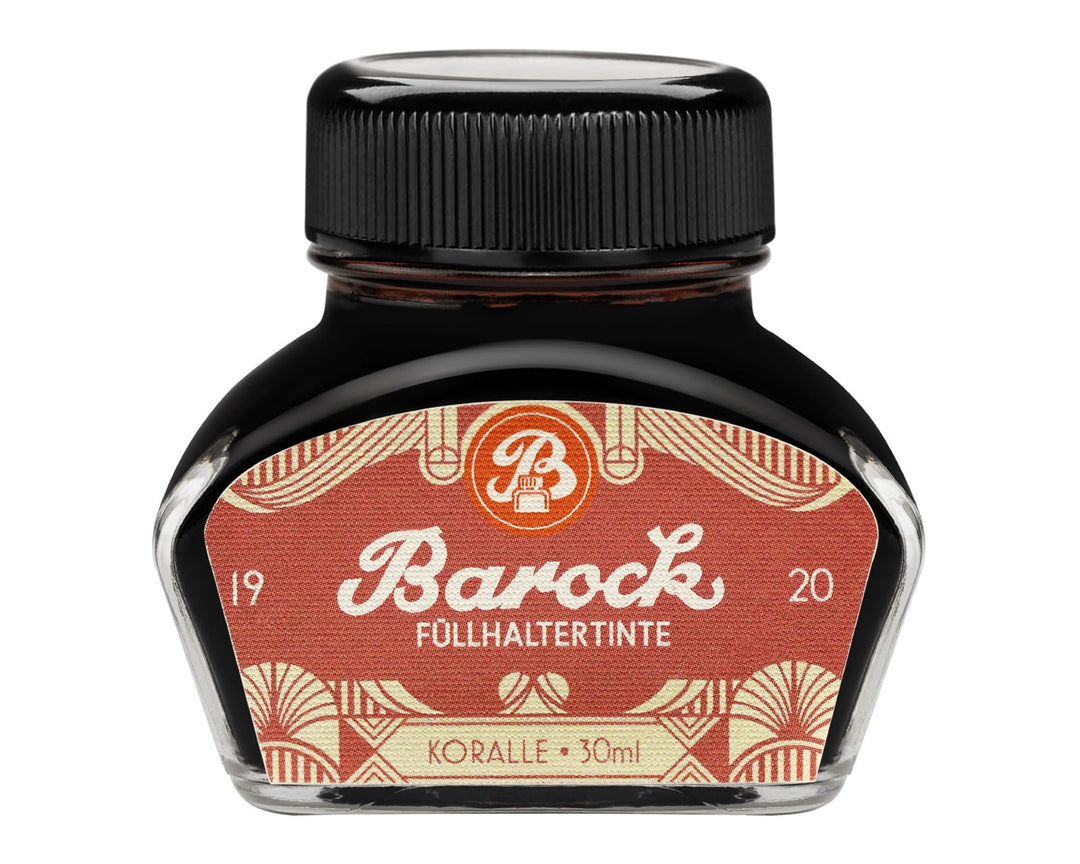 Barock 1920 Füllhaltertinte Koralle, Schreibtinte für Füllhalter, Glasfedern, Tintenroller, Füllerti