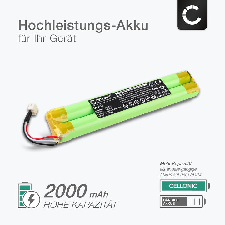 CELLONIC 1x Akku für Lautsprecher kompatibel mit TDK Life On - (2000mAh, 7.2V)