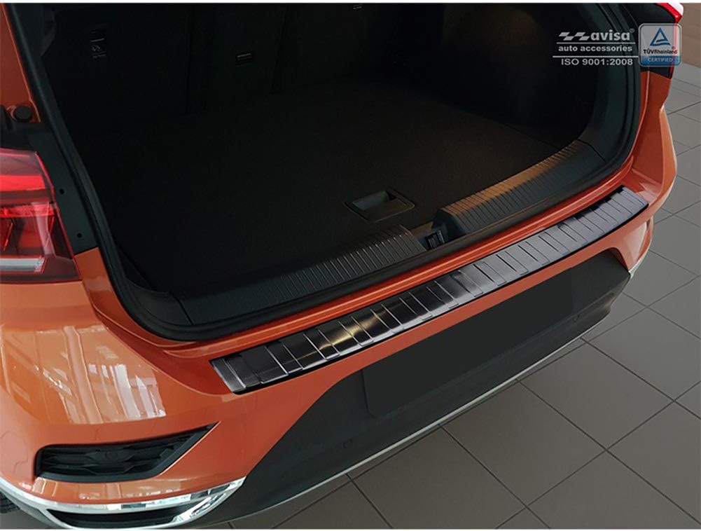 Avisa Schwarz Edelstahl Heckstossstangenschutz kompatibel mit Volkswagen T-Roc 2017-2022 & Facelift