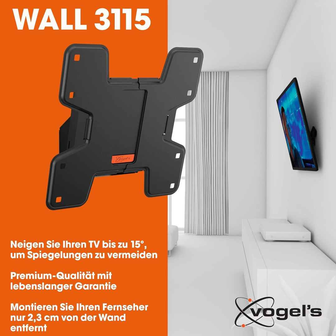 Vogels WALL 3115 neigbare TV Wandhalterung für 19-43 Zoll Fernseher, max. 20 kg, max. VESA 200 x 200