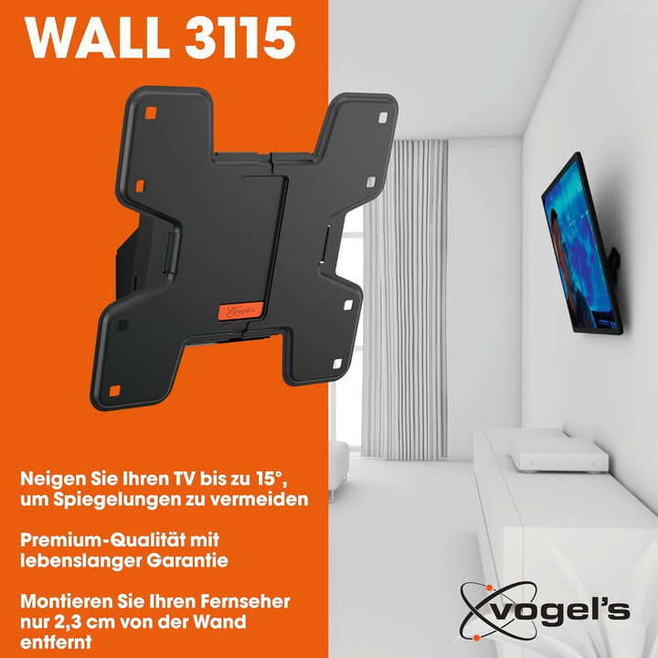 Vogels WALL 3115 neigbare TV Wandhalterung für 19-43 Zoll Fernseher, max. 20 kg, max. VESA 200 x 200