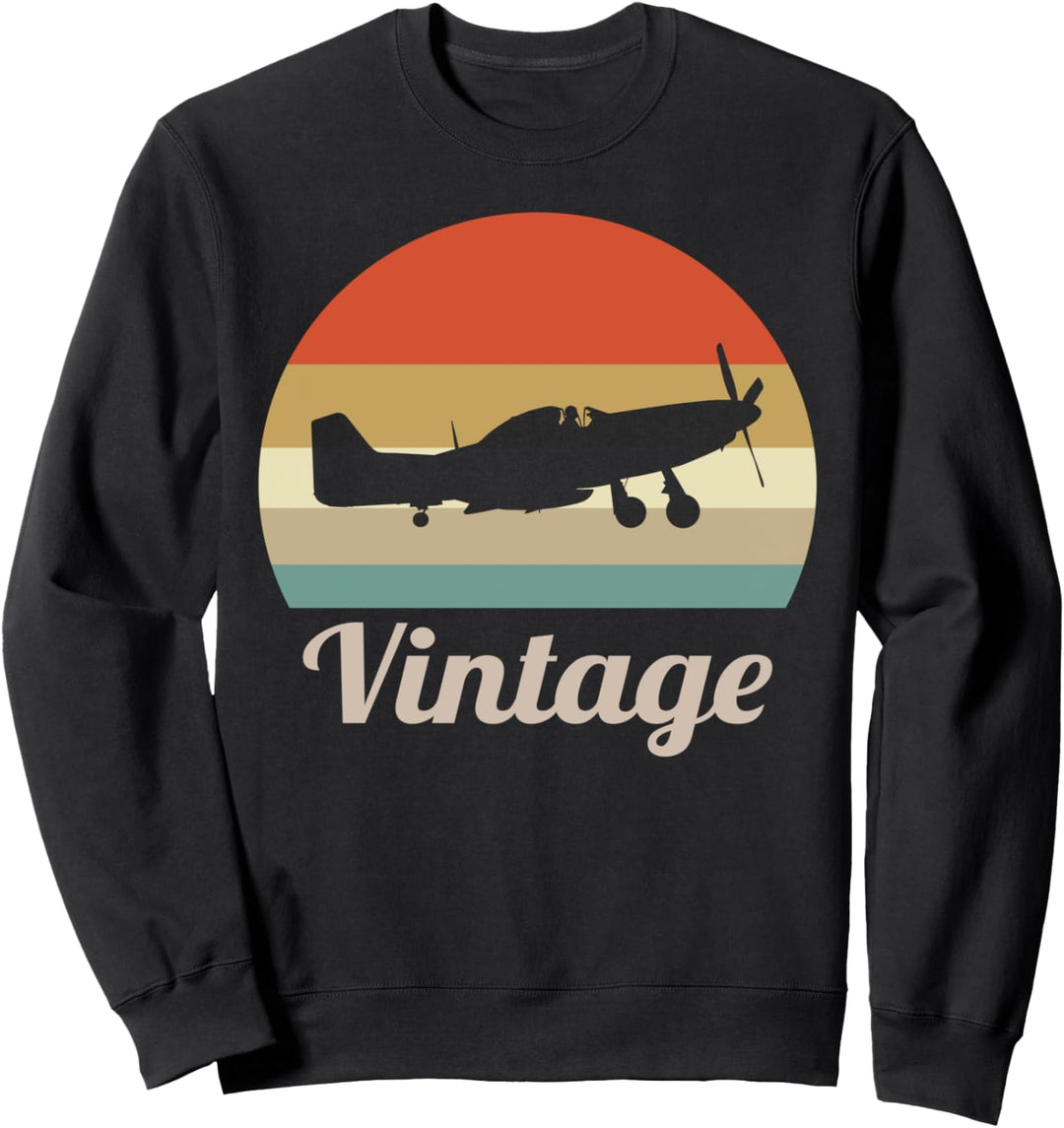 Flugzeug Piloten Fliegen Flieger Motorflugzeug Vintage Retro Sweatshirt