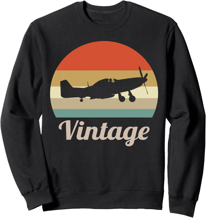 Flugzeug Piloten Fliegen Flieger Motorflugzeug Vintage Retro Sweatshirt