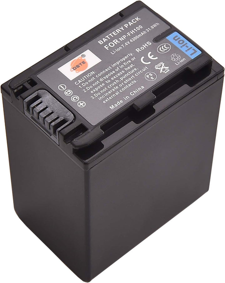DSTE 2-Stück Ersatzakku Set NP-FH100 Batterie kompatibel mit Sony DCR-DVD103 DCR-DVD105 DCR-DVD105E