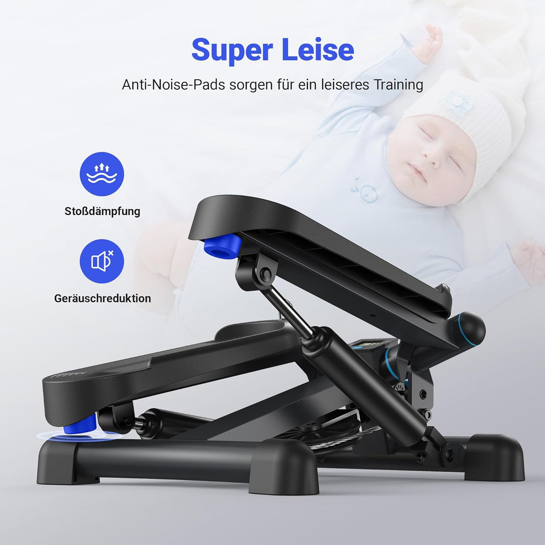 MERACH 2-in-1 Stepper für Zuhause, Leise Mini Stepper 150kg mit LCD-Monitor, Up-Down Swing Stepper m