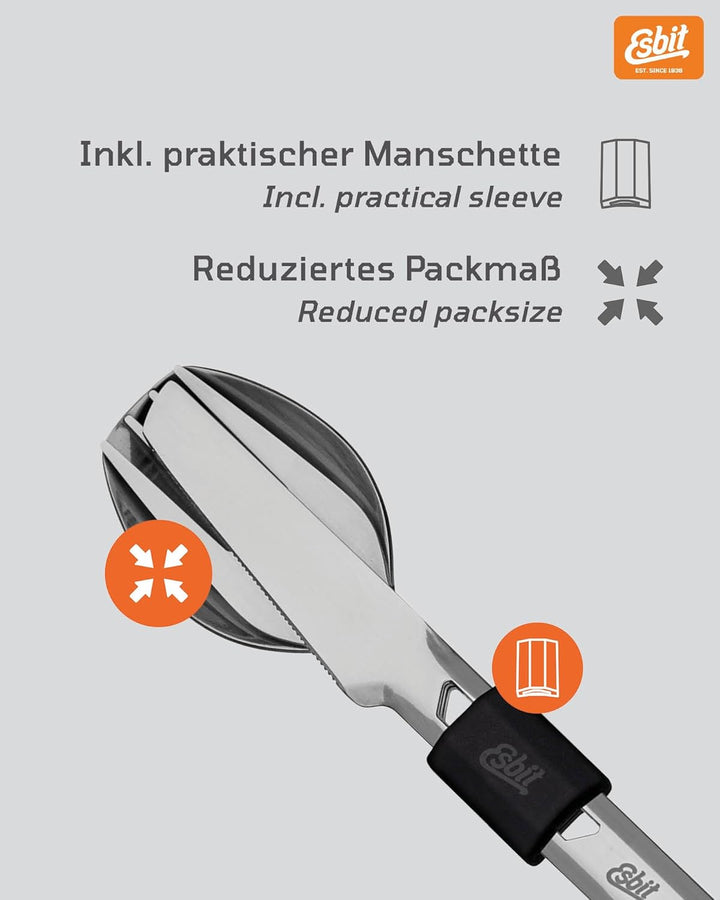 Esbit Edelstahl Besteck Set - robustes Besteckset aus 18/8 Edelstahl- bestehend aus Messer, Gabel un