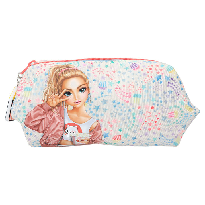 Depesche 12387 TOPModel Cutie Star - Kosmetiktasche mit Model-Motiv und Sternchen-Muster, Beauty Cas