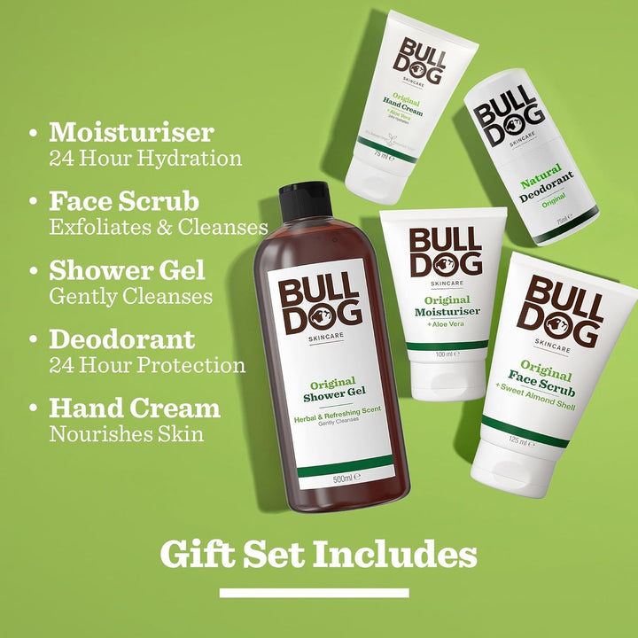 BULLDOG Skincare - Body Care Collection, Geschenkset für Männer (x1 Original Duschgel 500ml, x1 Gesi