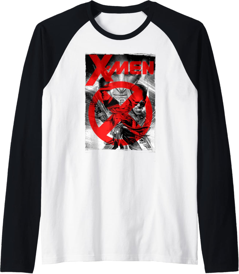 Marvel X-Men Wolverine Cyclops Cable Red Logo Raglan