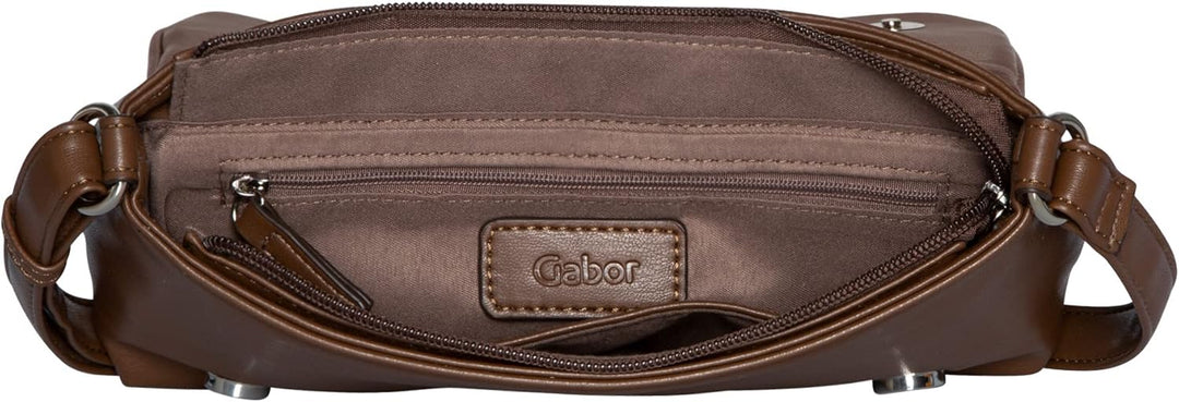 camel active Damen Gabor Bags Bridget Umhängetasche Umschlagtasche Klein Schwarz Nougat, Nougat