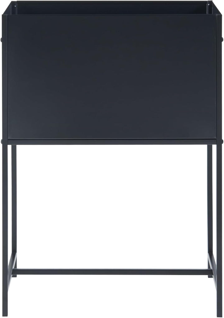 [en.casa] Blumenständer Porsgrunn Pflanzenständer mit Blumenkasten 70 x 50 x 30 cm Metall Schwarz Bl