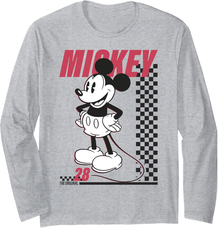 Disney Mickey And Friends Mickey Checkerboard 28 Portrait Langarmshirt