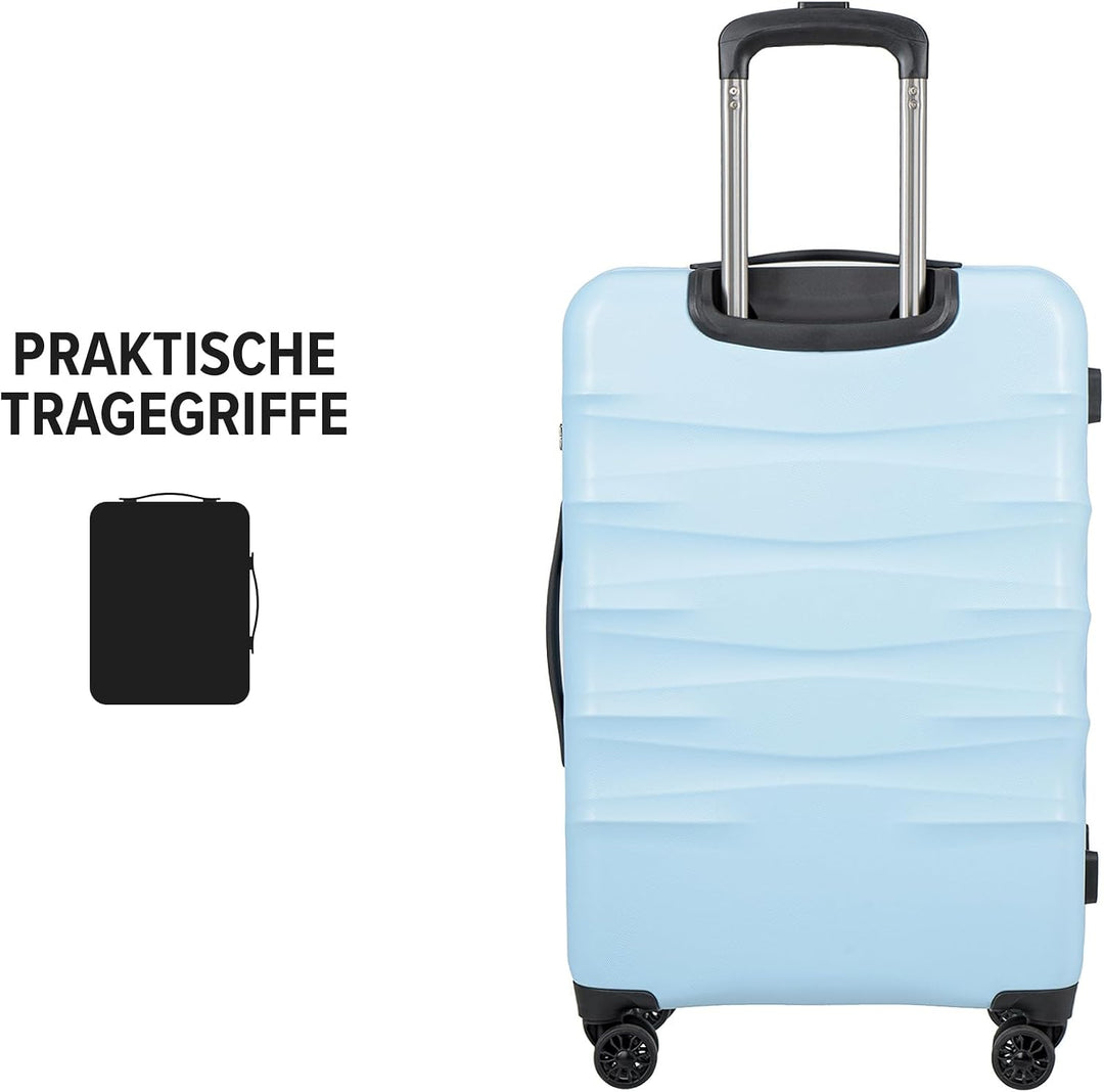 PUCCINI Polycarbonat Koffer Valencia Hartschalenkoffer Trolley Leicht Reisekoffer mit Zwillingsrolle
