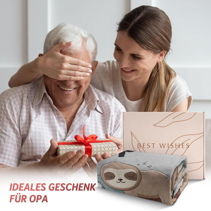 Niyewsor Opa Geschenk Geburtstag Weihnachten, Flanelldecke Flauschig Geschenke für Opa von Enkel, Ge