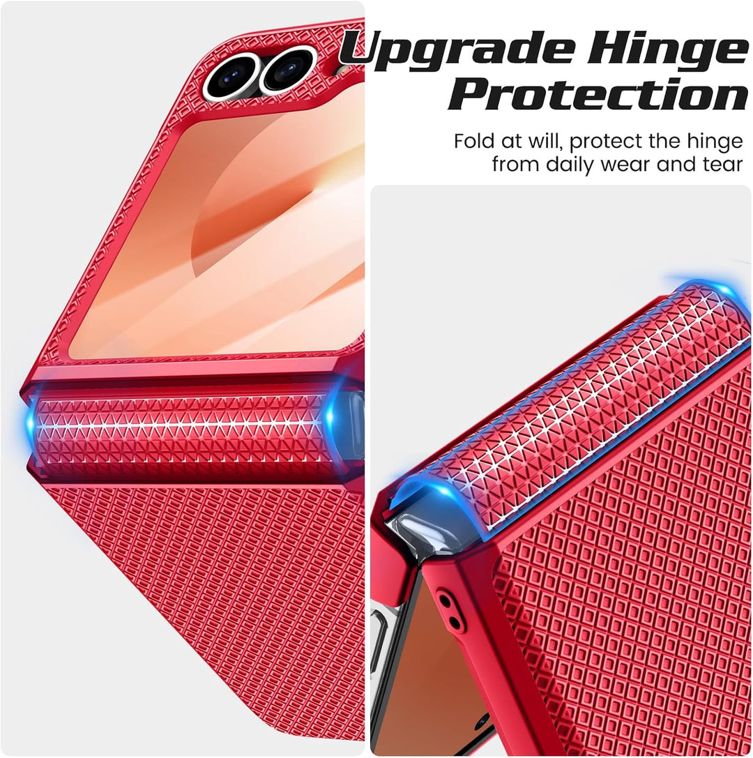 Doeshine für Samsung Galaxy Flip 6/Z Flip 7 FE Hülle [Not for Flip 7] mit Scharnierschutz & Displays