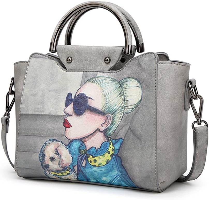 BUKESIYI Damen Tasche Umhängetasche Handtasche Frauen Klein Schultertasche Weekender Lack PU Leder C