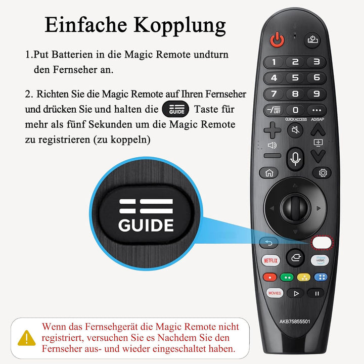 Ersatz Fernbedienung LG Magic Fernbedienung für LG AN-MR20GA AN-MR19BA AN-MR18BA Smart TV 4K Ultra U