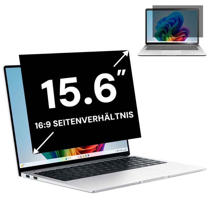 15,6 Zoll 16:9 Laptop Blickschutzfolie, Computer Monitor Sichtschutzfilter und Blendschutz Blaulicht