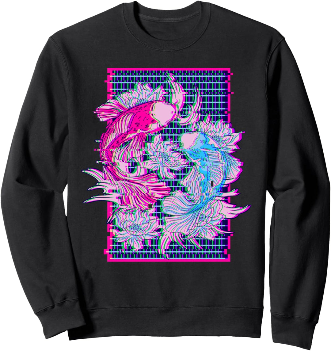 Koi Fisch Karpfen Japanese Tradition Vaporwave Aesthetic Sweatshirt