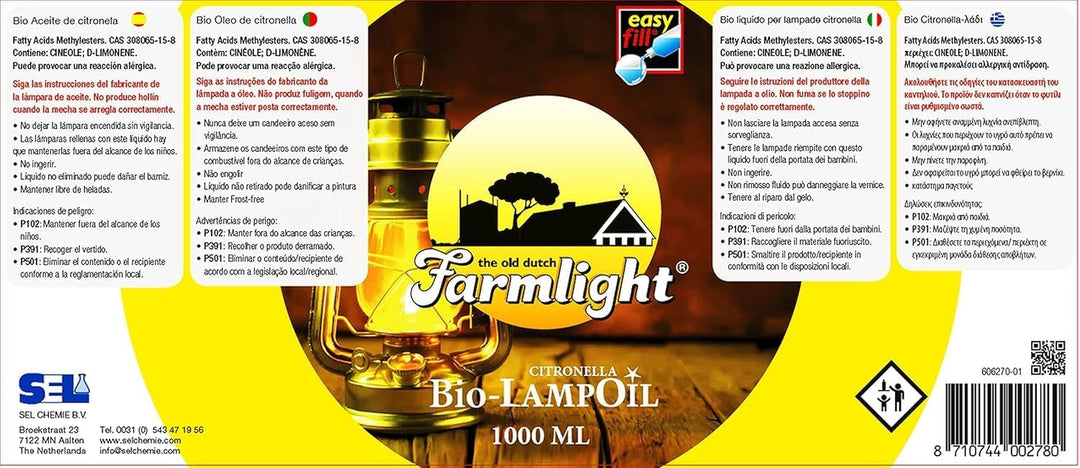 HORECA CANDLES Bio Zitronella Lampenöl – 3x1L Natürliches Zitronella-Öl – Rauchfrei & Geruchlos – Fü