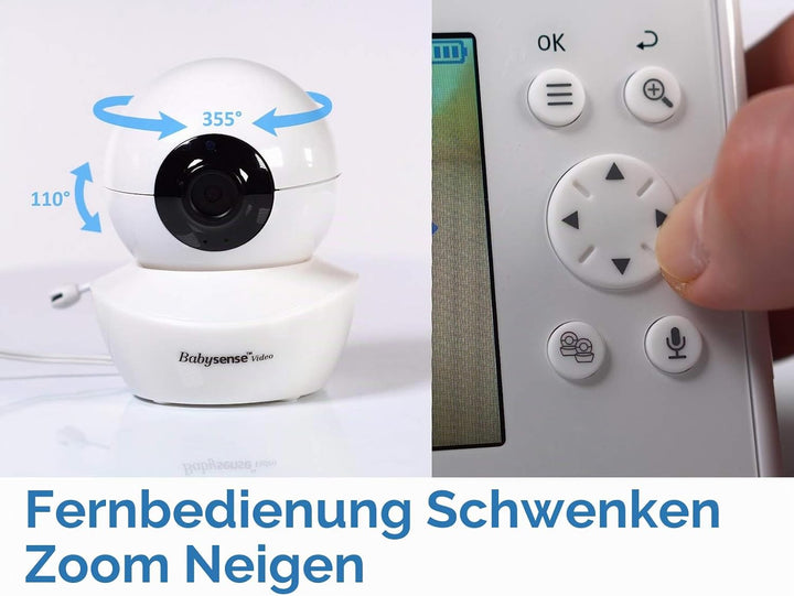 Babysense Zusatzkamera für Babyphone V43 (Diese Kamera ist Nicht für das Modell HDS2 geeignet)