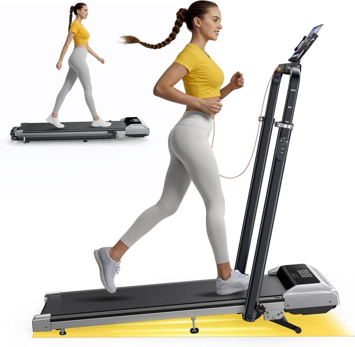 Laufband für Zuhause mit Neigung, 2 in 1 Walking Pad, 12km/h Klappbar Laufband mit Steigung, 2.5HP U