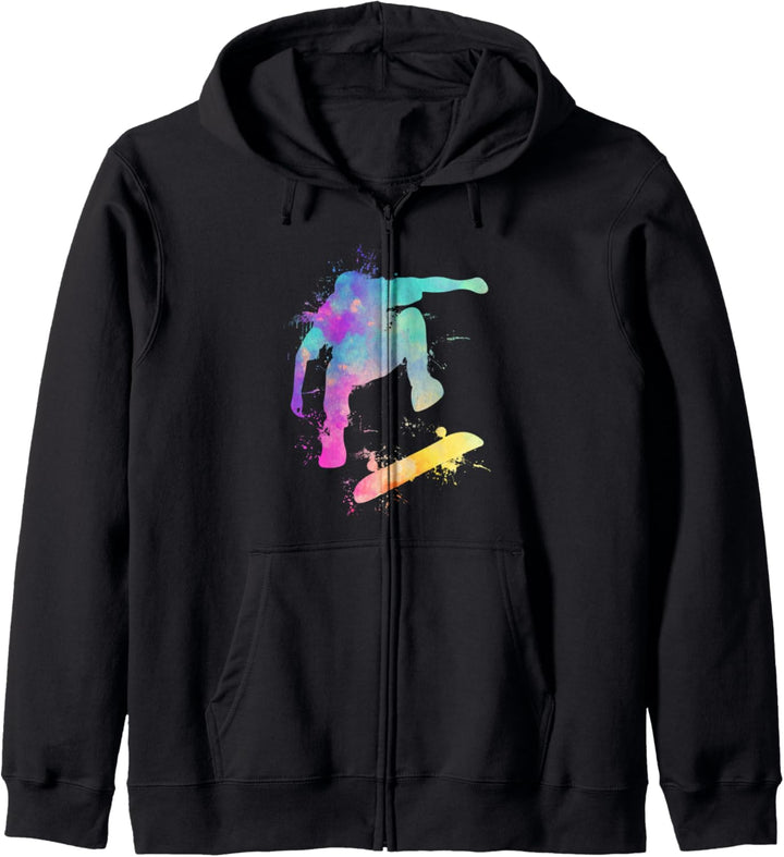 Skateboard Skateboarder Halfpipe Geschenk Watersplash Skater Kapuzenjacke