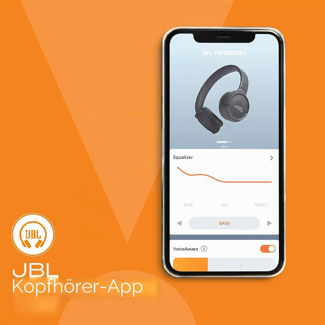 JBL Tune 520BT Bluetooth Kopfhörer Kabellos Over-Ear – JBL Pure Bass Sound, 57 Stunden Akku, Schnell