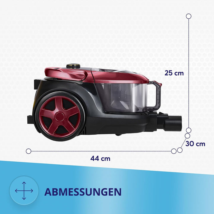 MPM – Beutelloser Staubsauger – 2,5-Liter-Behälter – HEPA-Filter – mit Aufsätzen/Zubehör und Telesko