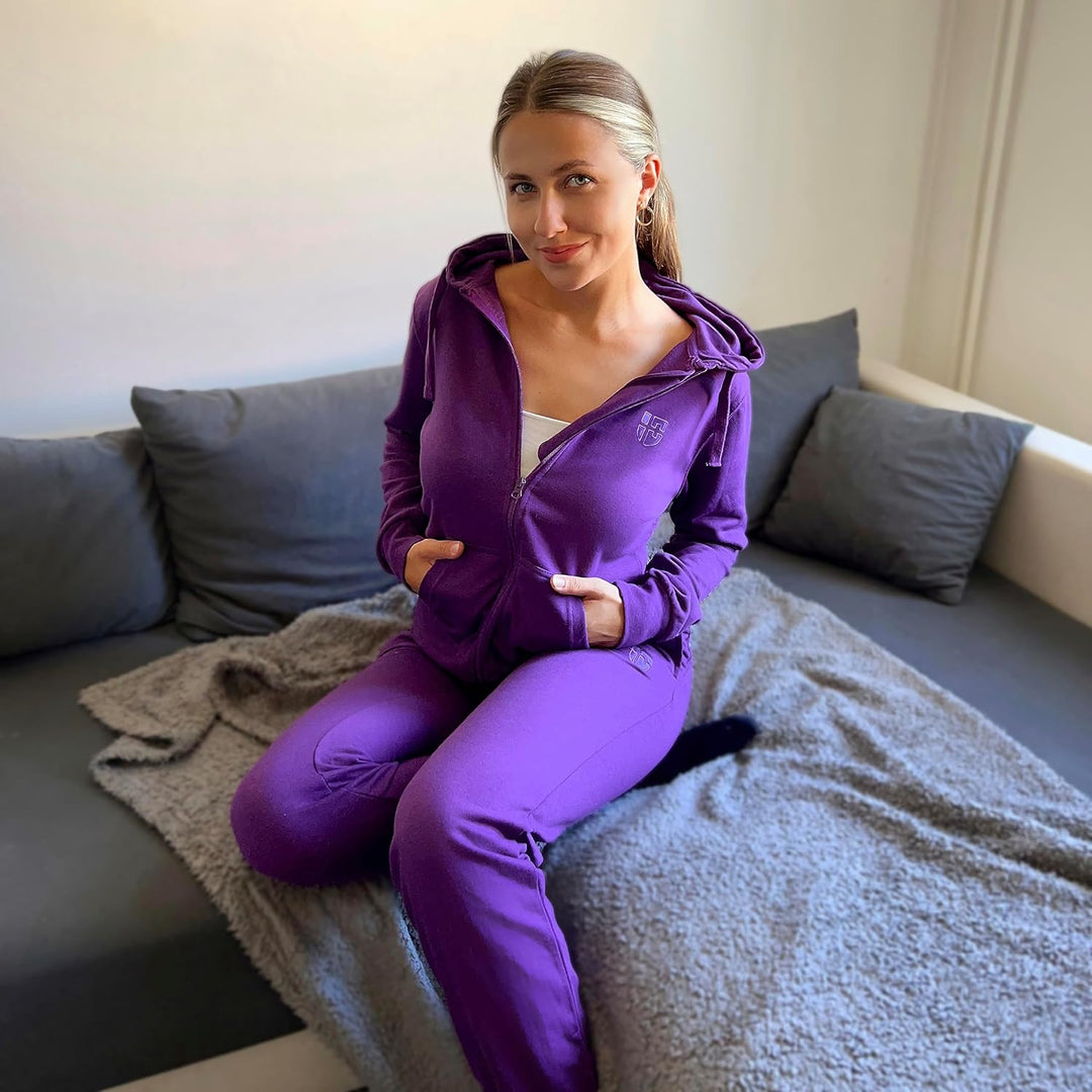 Gennadi Hoppe Damen Jogginganzug - Stilvoller Sportanzug & Trainingsanzug XS dunkelbraun, XS dunkelb