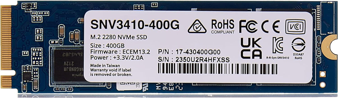 Synology SNV3410 400GB M.2 2280 NVMe PCIe 3x4 SSD