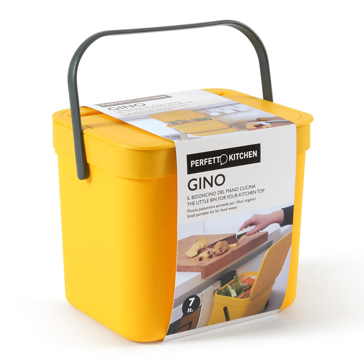 Perfetto Gino Organischer Abfalleimer, 7 l, Gelb gelb 7 lt, gelb 7 lt