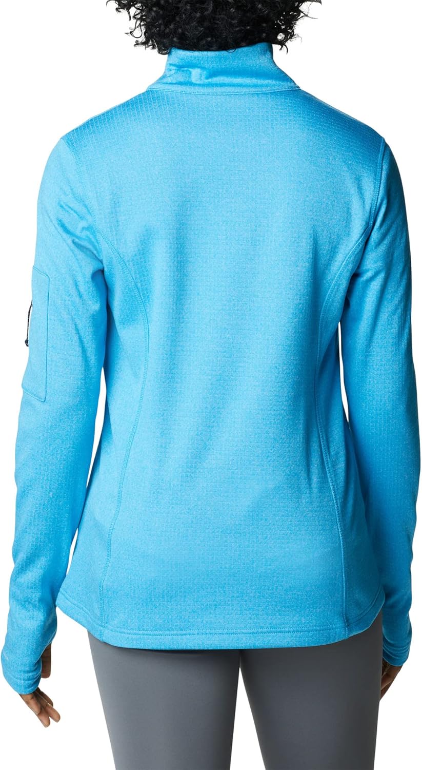 Columbia Damen Park View Half-Zip Grid Fleecejacke mit halbem Reissverschluss Blue Chill Heather XS,