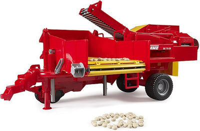 bruder 02130 - Grimme SE 75-30 Kartoffelvollernter mit 80 Kartoffelimitaten - 1:16 Erntemaschine Anh